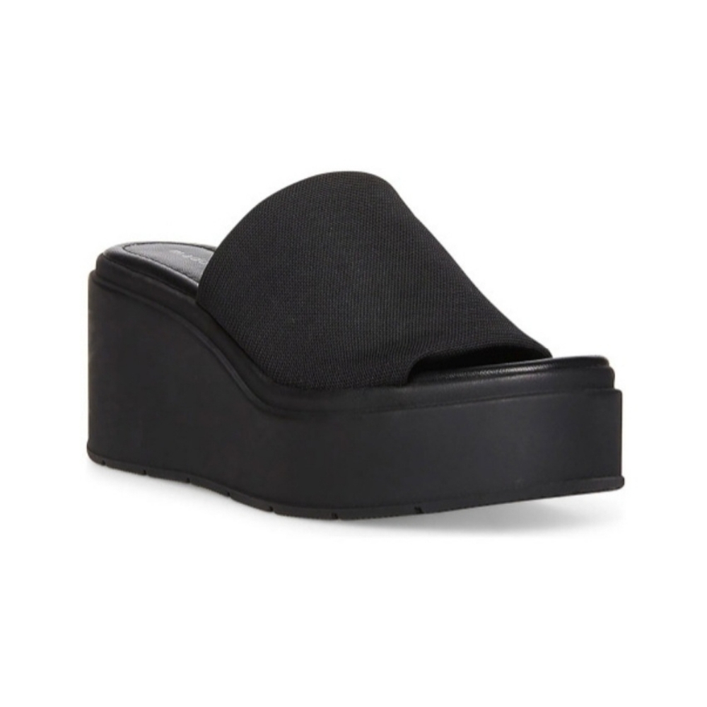 Madden Girl Wesley Platform Wedge Slide Sandals BLACK sz11